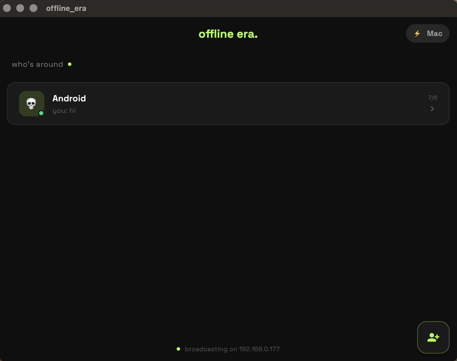 Offline Era home screen